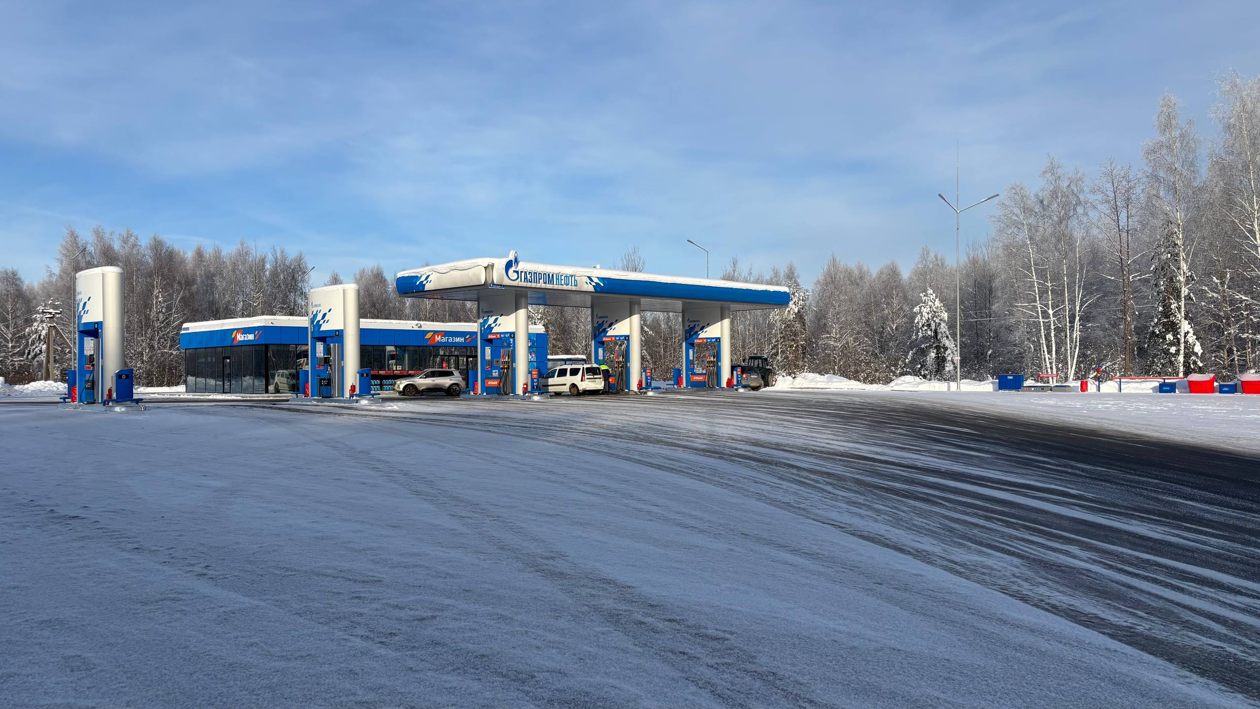 Заправка Газпром, поворот на д. Головино